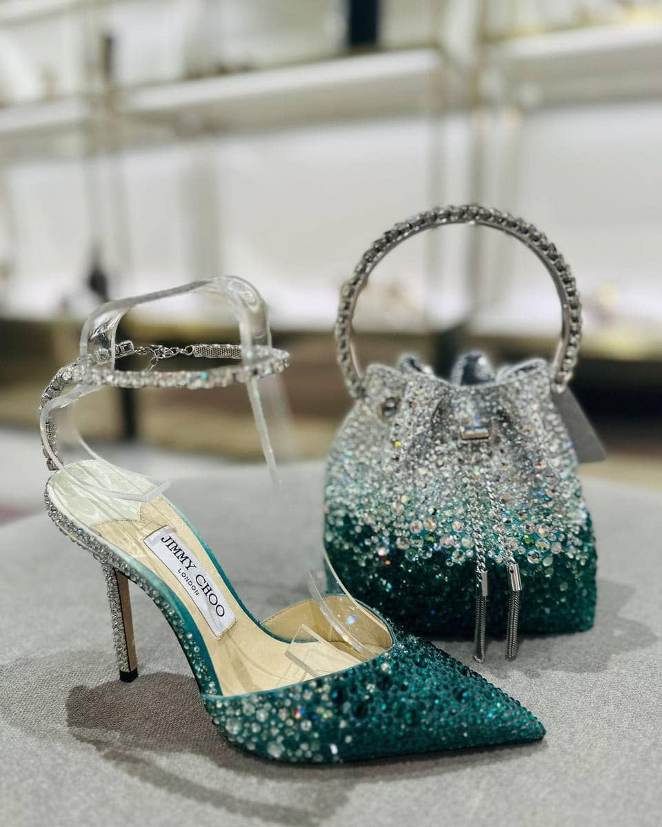 Sparkling Crystal Chain High Heels