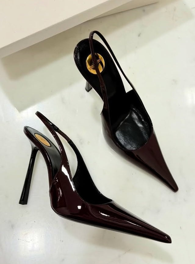 Patent Leather Pointed-toe High Heels