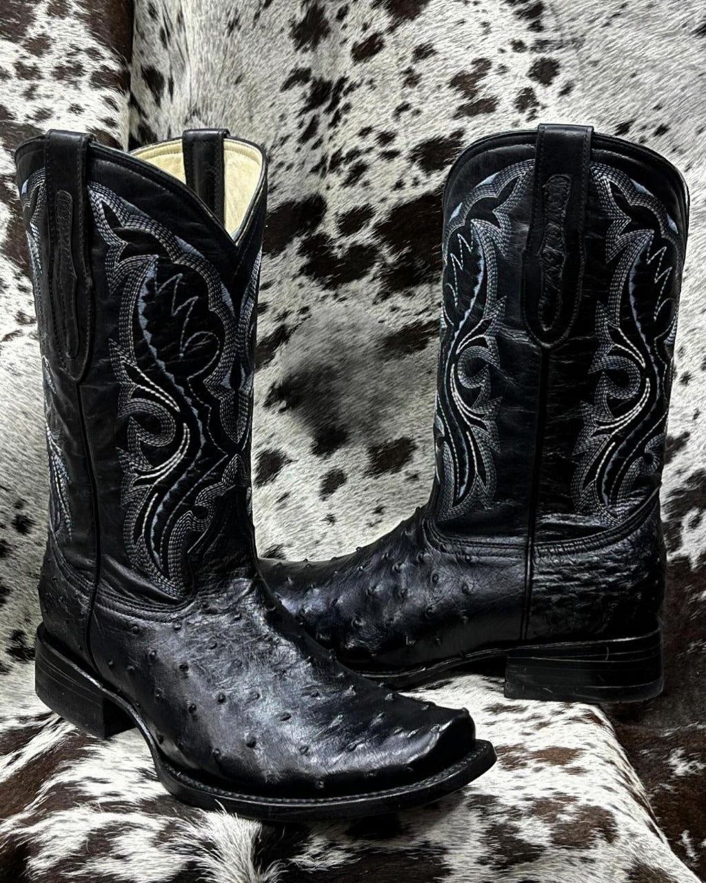 Exotic Ostrich Leather Ranch Boots