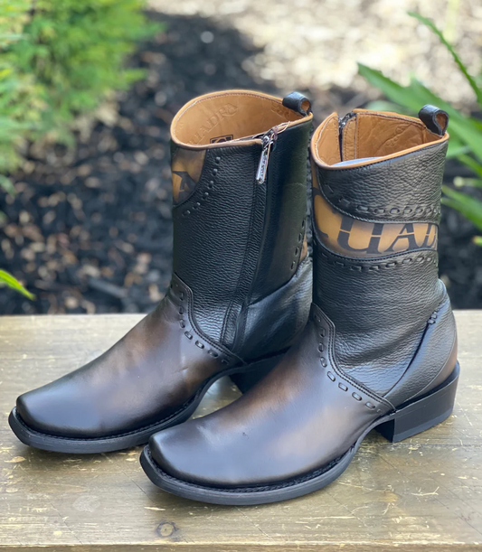 Vienna Black Dubai Toe Leather Ankle Boots