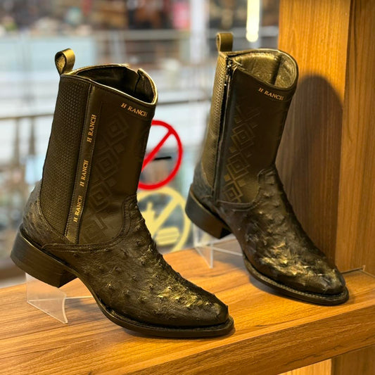 Vintage Ostrich Leather Ranch Cowboy Boots(Buy 2 Free Shipping✔️)