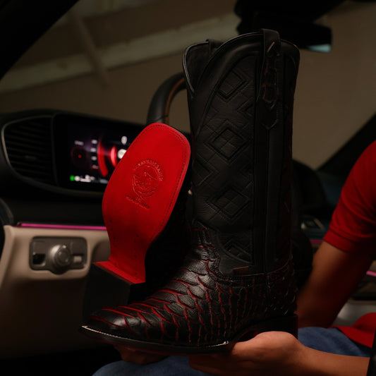 Jumbo Black Python Leather Boots