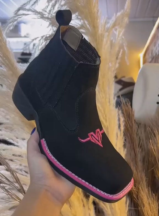 Love-embroidered Ankle Boots