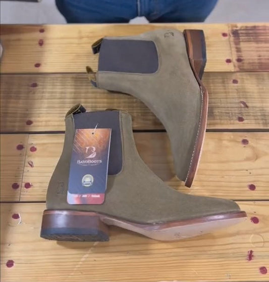 Western Suede Cowboy Ankle Boots