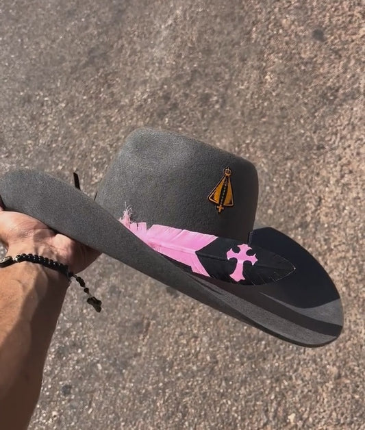 Pink Feather Western Cowboy Hat