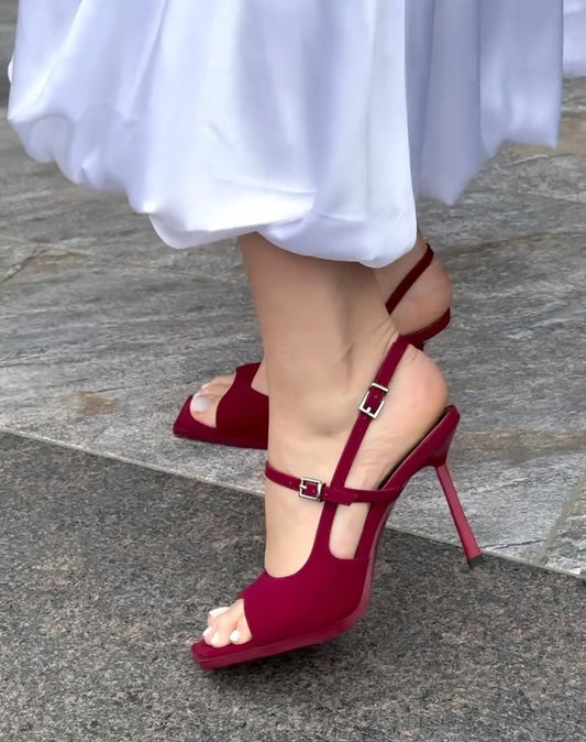 Suede Square-toe High Heels