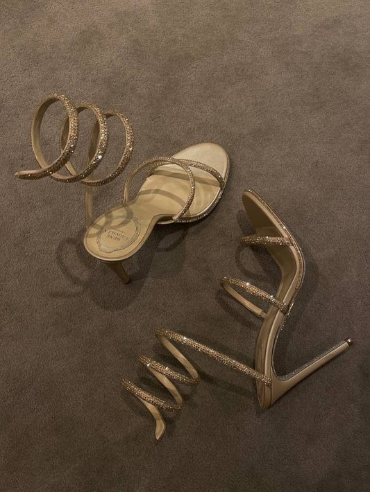 Snake-Ring Diamond High Heels
